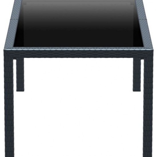 TAHITI DARK GREY 180Χ94Χ75εκ. ΤΡΑΠΕΖΙ ΜΕ ΤΖΑΜΙ ΠΟΛ/ΝΙΟΥ-SIESTA-TAHITI ΤΡΑΠΕΖΙ-ΤΡΑΠΕΖΙ-