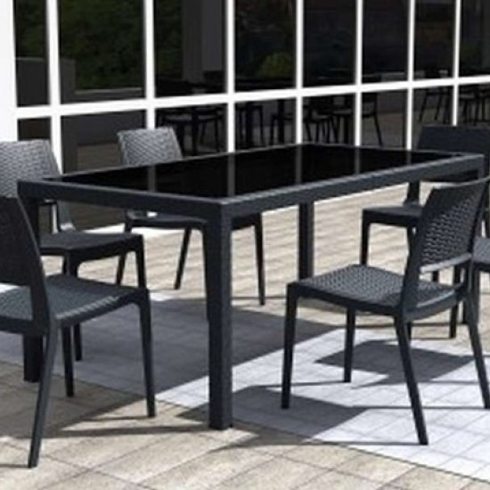 TAHITI DARK GREY 180Χ94Χ75εκ. ΤΡΑΠΕΖΙ ΜΕ ΤΖΑΜΙ ΠΟΛ/ΝΙΟΥ-SIESTA-TAHITI ΤΡΑΠΕΖΙ-ΤΡΑΠΕΖΙ-