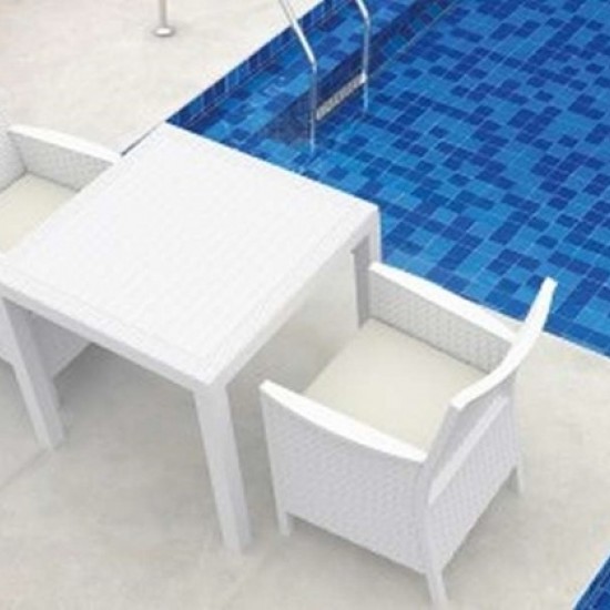 ORLANDO 80Χ80Χ75εκ. WHITE ΤΡΑΠΕΖΙ ΠΟΛ/ΝΙΟΥ-SIESTA-ORLANDO ΤΡΑΠΕΖΙ-ΤΡΑΠΕΖΙ ΚΗΠΟΥ-