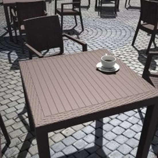 ORLANDO 80Χ80Χ75εκ. BROWN ΤΡΑΠΕΖΙ ΠΟΛ/ΝΙΟΥ