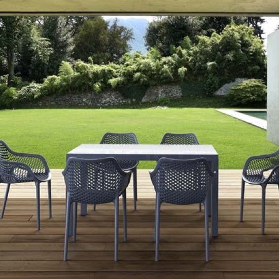 SET ARES 140X80 ΤΡΑΠΕΖΙ ΜΕ 6 ΠΟΛΥΘΡΟΝΕΣ  AIR XL DARK GREY-SIESTA-ΤΡΑΠΕΖΙ SIESTA-SET ΤΡΑΠΕΖΑΡΙΑΣ-SET ΤΡΑΠΕΖΑΡΙΑΣ ΚΗΠΟΥ ΒΕΡΑΝΤΑΣ-