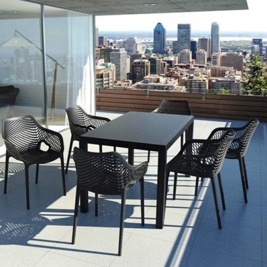 SET ARES 140X80 ΤΡΑΠΕΖΙ ΜΕ 6 ΠΟΛΥΘΡΟΝΕΣ  AIR XL DARK GREY-SIESTA-ΤΡΑΠΕΖΙ SIESTA-SET ΤΡΑΠΕΖΑΡΙΑΣ-SET ΤΡΑΠΕΖΑΡΙΑΣ ΚΗΠΟΥ ΒΕΡΑΝΤΑΣ-