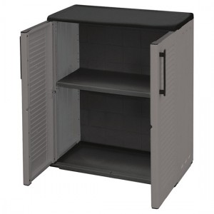 ΝΤΟΥΛΑΠΑ ΠΛΑΣΤΙΚΗ ΓΚΡΙ ΔΙΦΥΛΛΗ/1 ΡΑΦΙ 68X37X84εκ.