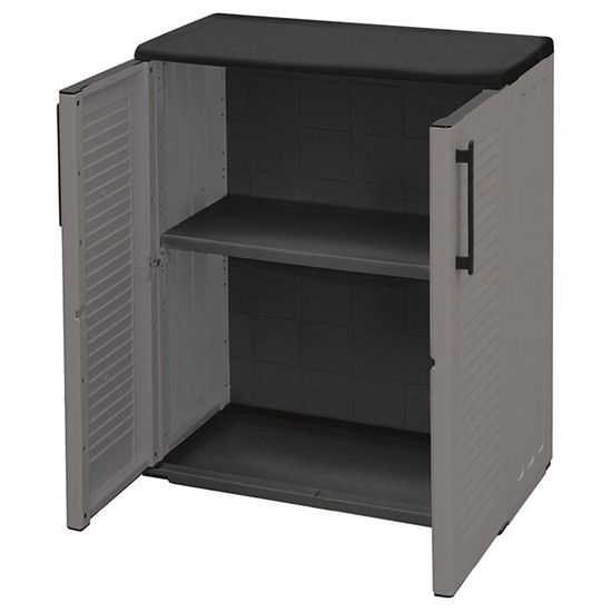 ΝΤΟΥΛΑΠΑ ΠΛΑΣΤΙΚΗ ΓΚΡΙ ΔΙΦΥΛΛΗ/1 ΡΑΦΙ 68X37X84εκ.