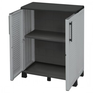 ΝΤΟΥΛΑΠΑ ΠΛΑΣΤΙΚΗ ΓΚΡΙ ΔΙΦΥΛΛΗ/1 ΡΑΦΙ 68X37X84εκ.