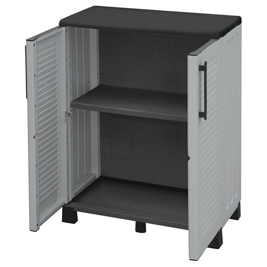 ΝΤΟΥΛΑΠΑ ΠΛΑΣΤΙΚΗ ΓΚΡΙ ΔΙΦΥΛΛΗ/1 ΡΑΦΙ 68X37X84εκ.