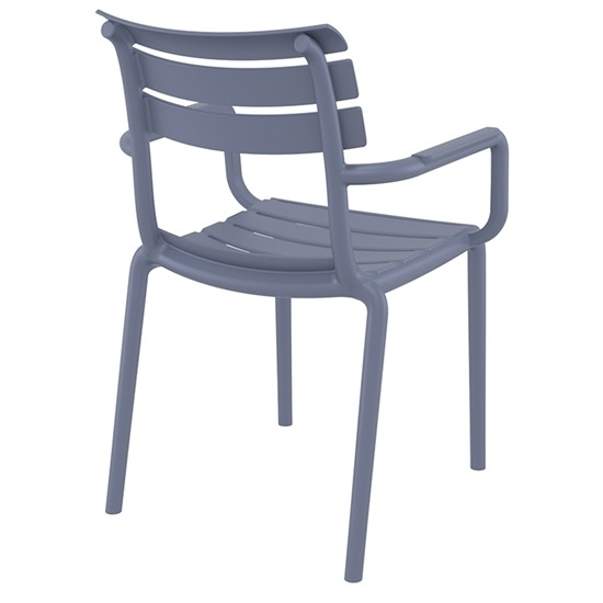 PARIS Πολυθρόνα Πολυπροπυλένιο Σκούρο Γκρι 58x59x84εκ.