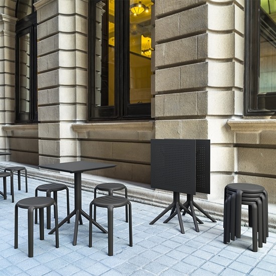 TOM 45εκ. ΣΚΑΜΠΟ BLACK ΠΟΛ/ΝΙΟΥ 34x34x45εκ.