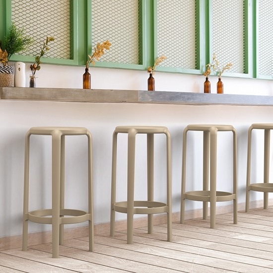 TOM 65εκ. ΣΚΑΜΠΟ TAUPE ΠΟΛ/ΝΙΟΥ 36X36X65εκ.