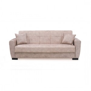 ANIMA 3ΘΕΣΙΟΣ ΚΑΝΑΠΕΣ/ΚΡΕΒΑΤΙ ΜΕ ΑΠΟΘ.ΧΩΡΟ LIGHT BROWN ΥΦΑΣΜΑ 210X80X75εκ.