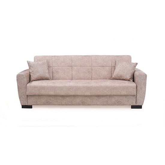 ANIMA 3ΘΕΣΙΟΣ ΚΑΝΑΠΕΣ/ΚΡΕΒΑΤΙ ΜΕ ΑΠΟΘ.ΧΩΡΟ LIGHT BROWN ΥΦΑΣΜΑ 210X80X75εκ.