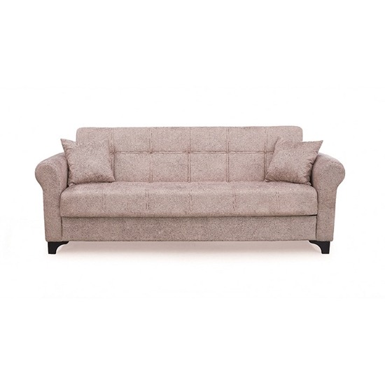 AZUR 3ΘΕΣΙΟΣ ΚΑΝΑΠΕΣ/ΚΡΕΒΑΤΙ ΜΕ ΑΠΟΘ.ΧΩΡΟ LIGHT BROWN ΥΦΑΣΜΑ