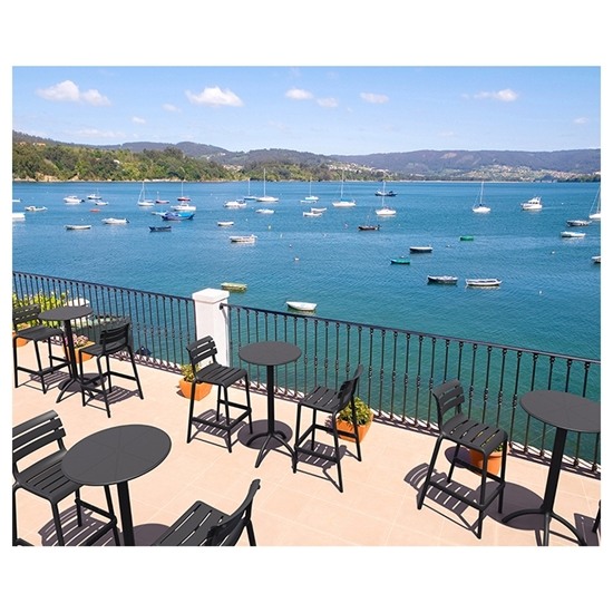 HELEN Σκαμπό Μπαρ Πολυπροπυλένιο Μαύρο 53x55x75/105εκ.