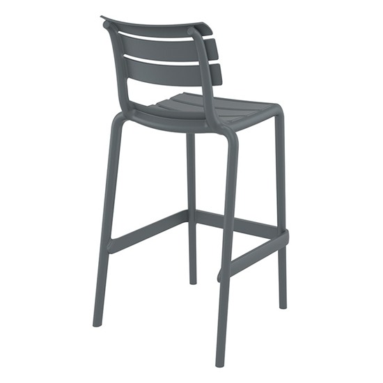 HELEN Σκαμπό Μπαρ Πολυπροπυλένιο Σκούρο Γκρι 53x55x75/105εκ.