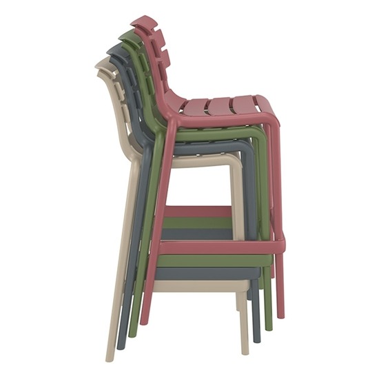 HELEN Σκαμπό Μπαρ Πολυπροπυλένιο Λευκό 53x55x75/105εκ.