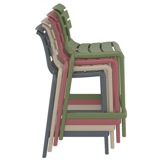 HELEN Σκαμπό Μπαρ Πολυπροπυλένιο Πράσινο 52x55x65/95εκ.