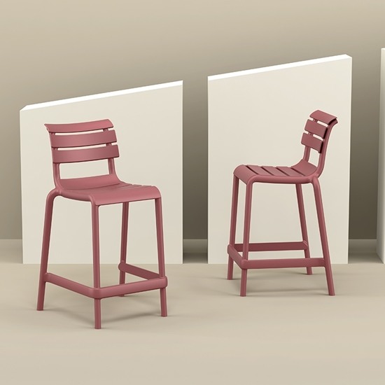 HELEN Σκαμπό Μπαρ Πολυπροπυλένιο Σάπιο Μήλο 52x55x65/95εκ.