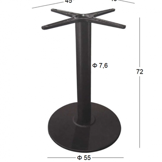 FLAT ΣΤΡΟΓΓΥΛΗ Φ55Χ72εκ. ΒΑΣΗ ΜΑΝΤΕΜΙ ΜΕ ΡΕΓ/ΡΟΥΣ
