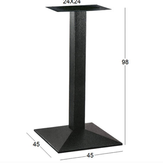 LIMA ΒΑΣΗ BAR ΜΕΣΑΙΟΥ ΥΨΟΥΣ ΜΕΤΑΛΛΙΚΗ ΜΕ ΡΕΓ/ΡΟΥΣ 45x45x98εκ