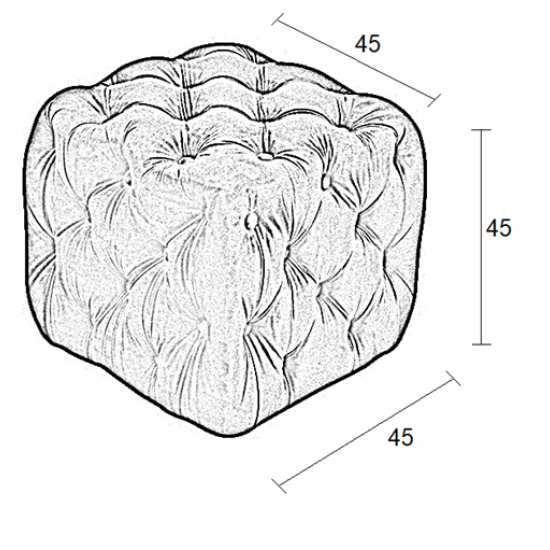 ASTRA ΣΚΑΜΠΟ GREY VELVET ΥΦΑΣΜΑ 45X45Χ45εκ.