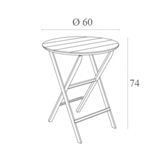 HELEN OPALINE GREEN ΤΡΑΠΕΖΙ ΠΤΥΣ/ΝΟ ΠΟΛ/ΝΙΟΥ Φ60x74εκ