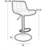 Σκαμπό Μπάρ 2τμχ Bar93 Grey Pu 48x50x106εκ.