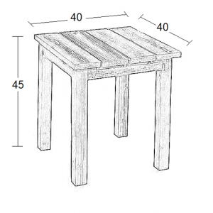 KORAL ΞΥΛΙΝΟ ΤΡΑΠΕΖΑΚΙ ΚΑΡΥΔΙ 40x40x45εκ.