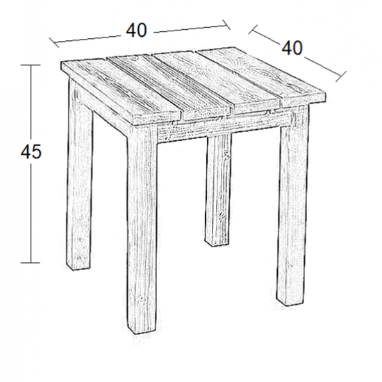 KORAL ΞΥΛΙΝΟ ΤΡΑΠΕΖΑΚΙ ΚΑΡΥΔΙ 40x40x45εκ.