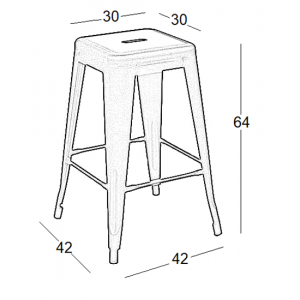 TEXAS ΣΚΑΜΠΟ 64εκ. ΧΩΡΙΣ ΠΛΑΤΗ ΜΑΥΡΟ ΜΑΤ ΜΕΤΑΛΛΙΚΟ 