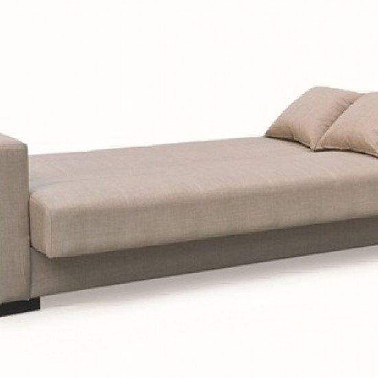 ROVER LIGHT BROWN ΥΦΑΣΜΑ 3ΘΕΣΙΟΣ ΚΑΝΑΠΕΣ/ΚΡΕΒΑΤΙ ΜΕ ΑΠΟΘ.ΧΩΡΟ 210X80εκ.