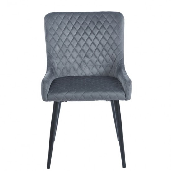 VANESA GREY VELVET ΥΦΑΣΜΑ ΚΑΡΕΚΛΑ ΜΕΤΑΛΛΙΚΗ 46X62X86εκ.