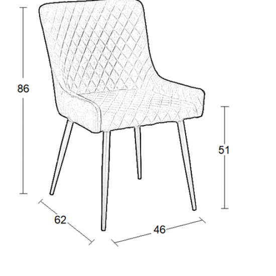 VANESA BLACK VELVET ΥΦΑΣΜΑ ΚΑΡΕΚΛΑ ΜΕΤΑΛΛΙΚΗ 46X62X86εκ.