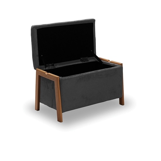 DALI ΣΚΑΜΠΟ VELVET GREY ΜΕ ΑΠΟΘΗΚΕΥΤΙΚΟ  ΧΩΡΟ 75X42X44εκ.