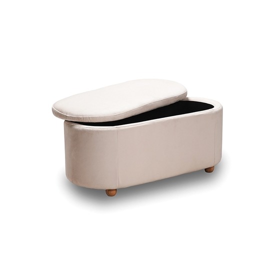 FOSTER ΣΚΑΜΠΟ VELVET BEIGE ΜΕ ΑΠΟΘ. ΧΩΡΟ 99Χ45X45εκ.