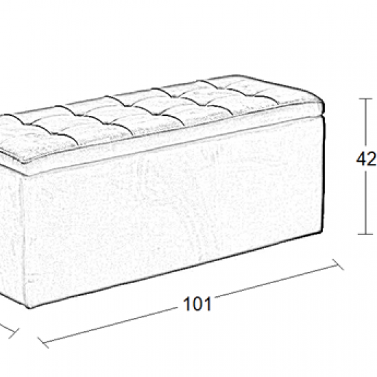 LIDO ΣΚΑΜΠΟ VELVET BROWN ΜΕ ΑΠΟΘ. ΧΩΡΟ 101X41X42εκ.