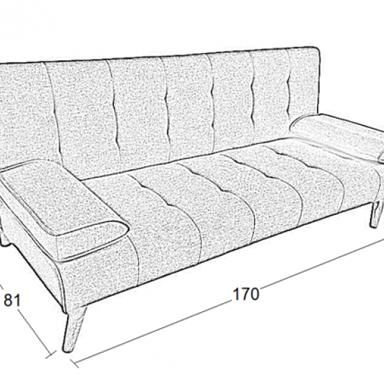 MERYL GREY ΥΦΑΣΜΑ ΚΑΝΑΠΕΣ/ΚΡΕΒΑΤΙ 170X81X74εκ.