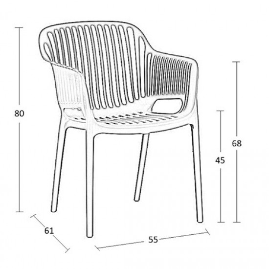 NOVA DARK GREY ΠΟΛΥΘΡΟΝΑ ΠΟΛ/ΝΙΟΥ 55X61X80εκ.