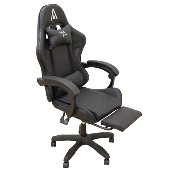 ΜΑΥΡΟ PVC ΠΟΛΥΘΡΟΝΑ GAMING/ΜΕ ΥΠΟΠΟΔΙΟ 61Χ62Χ45-118/54-127εκ.