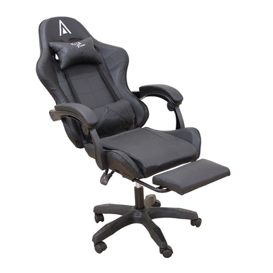 ΜΑΥΡΟ PVC ΠΟΛΥΘΡΟΝΑ GAMING/ΜΕ ΥΠΟΠΟΔΙΟ 61Χ62Χ45-118/54-127εκ.