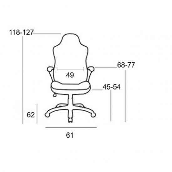 ΜΑΥΡΟ PVC ΠΟΛΥΘΡΟΝΑ GAMING/ΜΕ ΥΠΟΠΟΔΙΟ 61Χ62Χ45-118/54-127εκ.