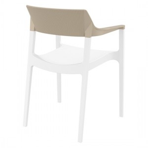 TULUM WHITE/TAUPE ΠΟΛΥΘΡΟΝΑ ΠΟΛΥΠΡΟΠΥΛΕΝΙΟΥ 55X52X79εκ.