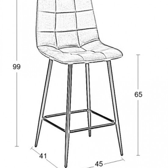 NORA BLACK VELVET ΥΦΑΣΜΑ 65εκ. ΣΚΑΜΠΟ ΜΕΤΑΛΛΙΚΟ 45X41X65-99εκ.