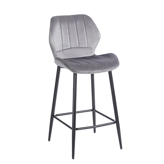 DYLAN GREY VELVET ΥΦΑΣΜΑ 65εκ. ΣΚΑΜΠΟ ΜΕΤΑΛΛΙΚΟ 46X45X65-95εκ.