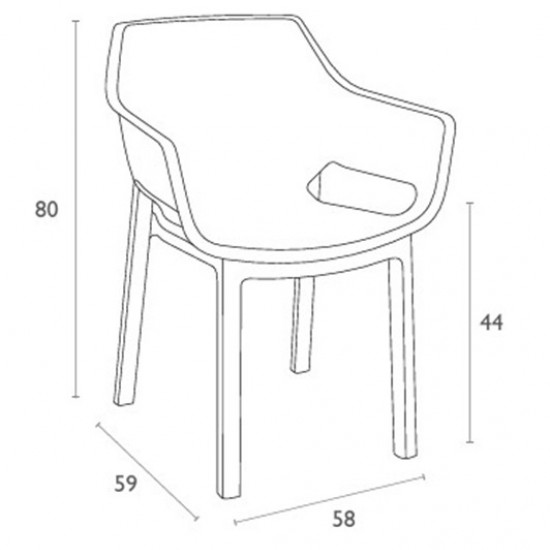 DORA DARK GREY ΠΟΛΥΘΡΟΝΑ ΠΟΛΥΠΡΟΠΥΛΕΝΙΟΥ 58X59X80εκ.