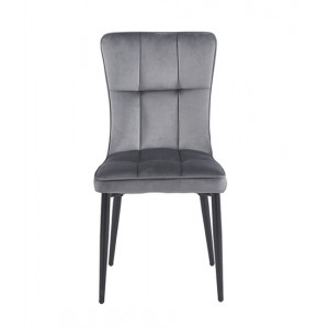 SELIN GREY VELVET ΥΦΑΣΜΑ ΚΑΡΕΚΛΑ ΜΕΤΑΛΛΙΚΗ 46X54X91εκ.
