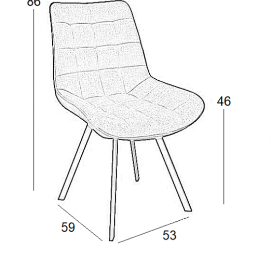 MIRA CAPPUCCINO VELVET ΥΦΑΣΜΑ ΚΑΡΕΚΛΑ ΜΕΤΑΛΛΙΚΗ 53X59X86εκ.
