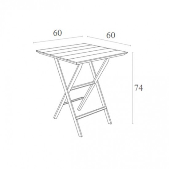 HELEN OPALINE GREEN ΤΡΑΠΕΖΙ ΠΤΥΣ/ΝΟ ΠΟΛ/ΝΙΟΥ 60x60x74εκ.