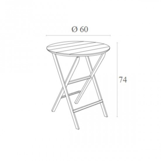 HELEN MARSALA ΤΡΑΠΕΖΙ ΠΤΥΣ/ΝΟ ΠΟΛ/ΝΙΟΥ Φ60x74εκ.