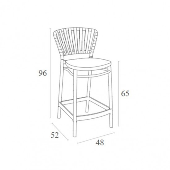 PORTOFINO 65εκ. ΣΚΑΜΠΟ BLACK ΠΟΛ/ΝΙΟΥ 48x52x96εκ.