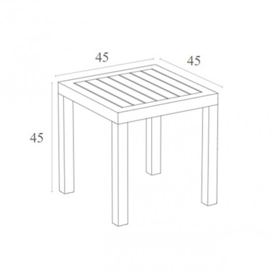 OCEAN BLACK ΤΡΑΠΕΖΙ ΠΟΛ/ΝΙΟΥ 45x45x45εκ.
